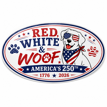 Red White & Woof America's 250th Anniversary Decal