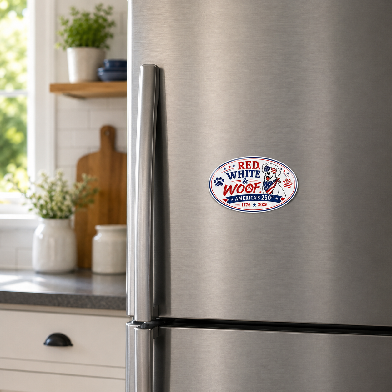 Red White & Woof America's 250th Anniversary Decal