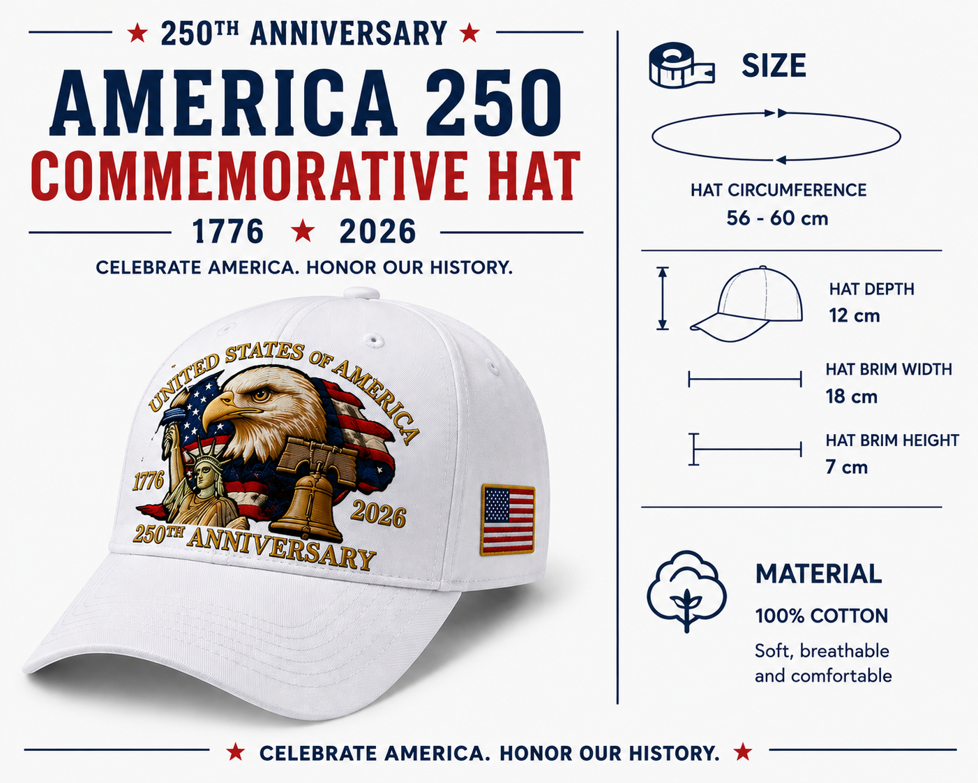 America 250 Commemorative Hat