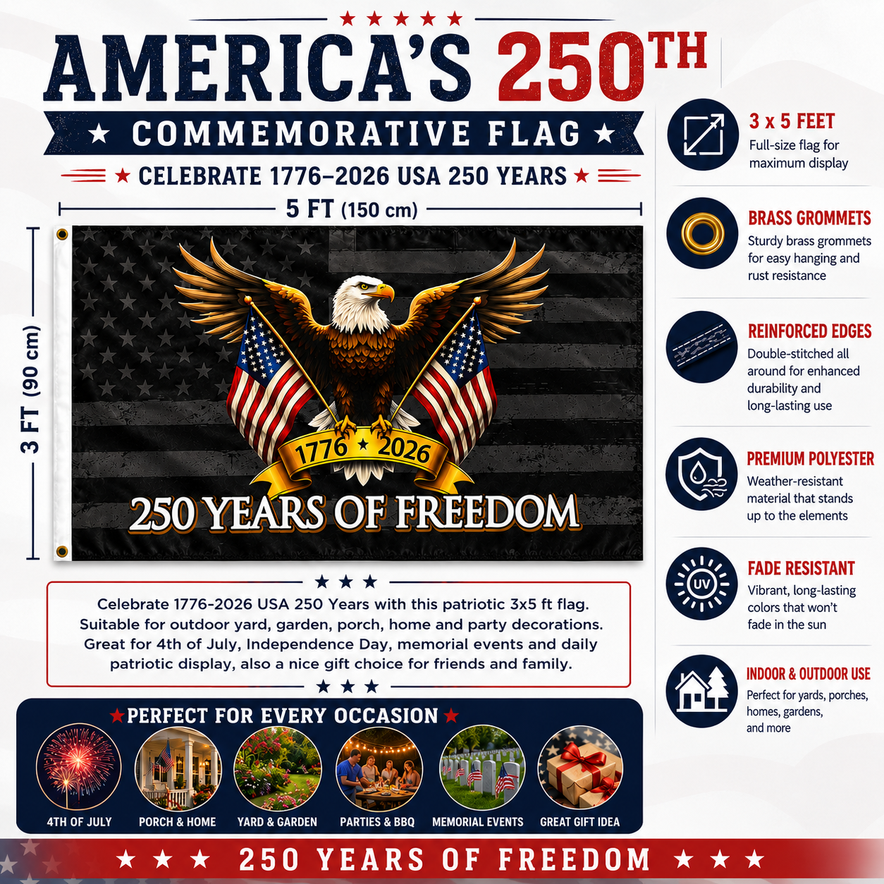 America's 250th Commemorative Flag