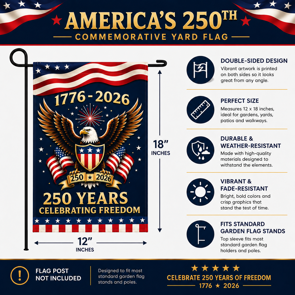 America's 250th Commemorative Yard Flag