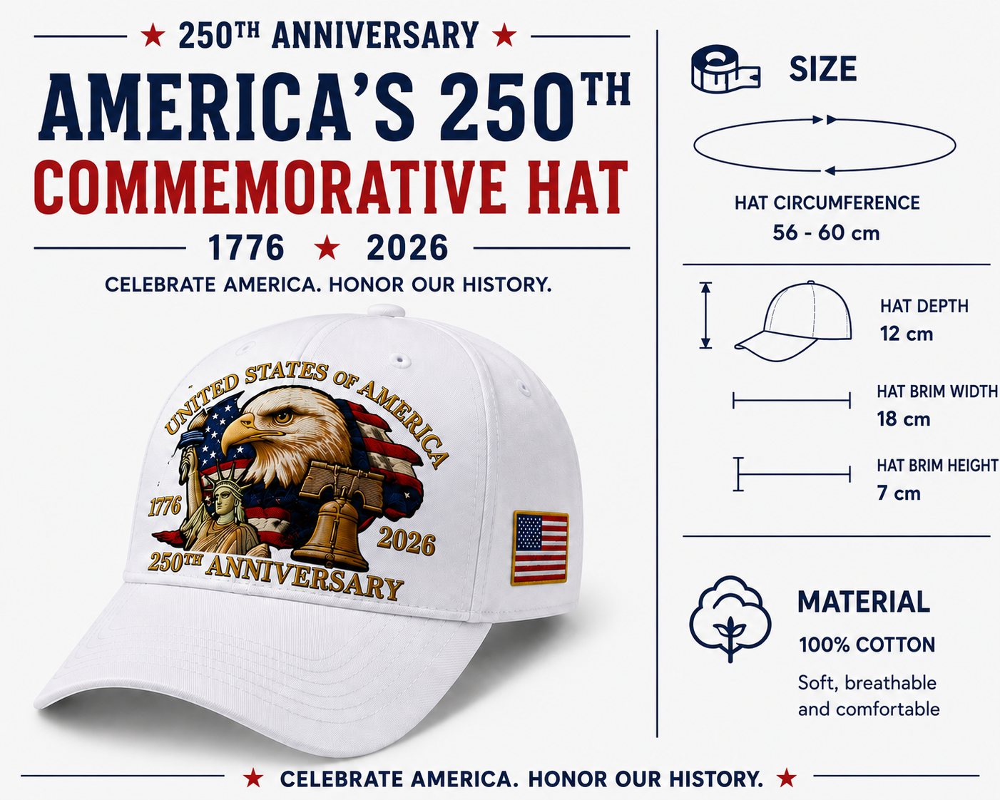 America's 250th Commemorative Hat